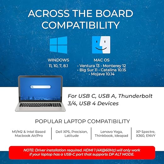 OREI SplitExtend Laptop Docking Station 3 Monitors – USB C Docking Station with 3X HDMI Ports 2X USB 3.0 Ports SD Card Reader 100W PD – Thunderbolt 4 Dock with 4K@30Hz Outputs
