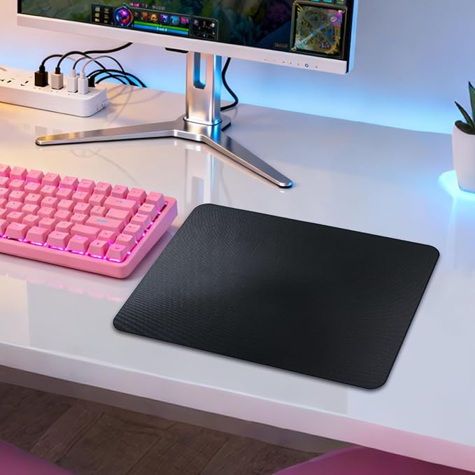 Glass Gaming Mousepad Professional Artisan 350 * 260 * 3.2mm Large Mouse Pad Provides Improved Precision and Speed for Keyboard Mouse (Black)