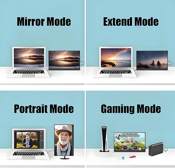 QQU 15.6 Inch Portable Monitor Touchscreen with Stand Portable Travel Monitor 1080P IPS/HDR Laptop Screen Extenderfor Gaming and Computer Display Compatible with Laptop PC Phone PS4/PS5 Switch
