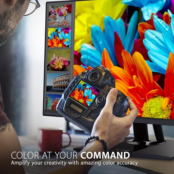 ViewSonic VP3256-4K 32 Inch 4K UHD IPS Ergonomic Monitor with Ultra-Thin Bezels Color Accuracy Pantone Validated 60W USB C