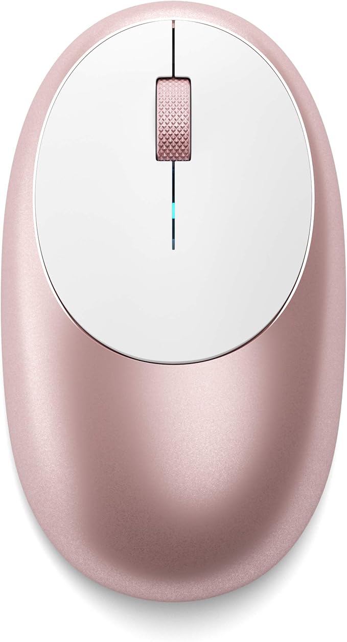Satechi M1 Wireless Bluetooth Mouse USB-C Rechargeable Compact &amp Portable for MacBook Air/Pro M5/M4 iPad Air/Pro M5/M4/M3 iPad mini Mac mini iMac &amp Windows - Rose Gold