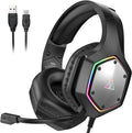 EKSA E1000 V2 Gaming Headset PC Headset with USB C Plug Wired Headphones with Noise Canceling Microphone 7.1 Surround Sound RGB Light include USB Adapter for ComputerMac PS4/PS5 Console Laptop