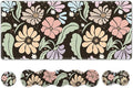 ARTSO Keyboard Wrist Rest Large Mouse Pad Wrist SupportBlack Floral 4in1 Keyboard Pad Desk MatErgonomic Memory Foam Wrist Support Cushion for Home Office