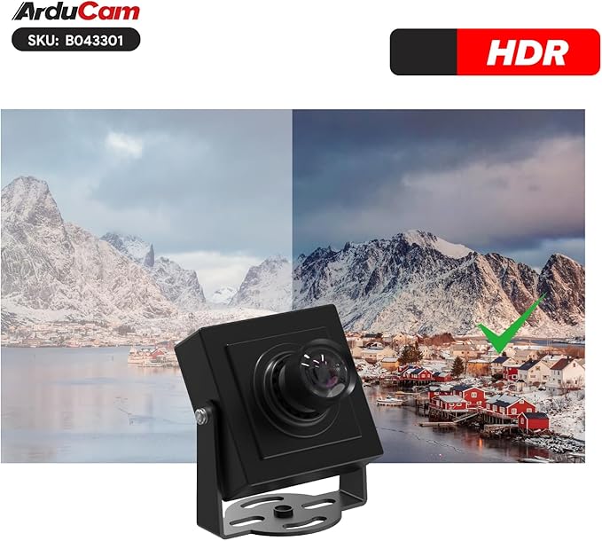 Arducam 12MP HDR USB Camera Module 101°(D) Wide Angle UVC Webcam with M12 Lens for Windows Linux Android and Mac OS