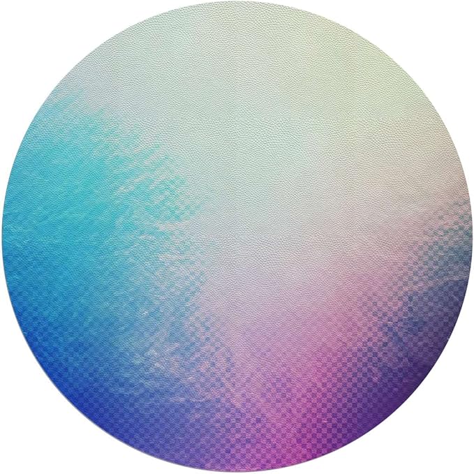 Pink Blue PU Leather Under Desk Low-Pile Chair Mat for Rolling Chair Gradient Little Geometric Background Computer Gaming Rolling Chair Mat for Home Office Hardwood Floor Abstract Diameter 39.4 in