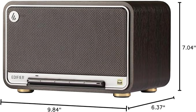 Edifier D32 Tabletop Wireless Speaker Hi-Res Audio LDAC ALAC 60W (RMS) 2.1 Acoustic Architecture 11h Playtime APP Control Bluetooth 5.3 AirPlay2 USB-C and AUX Inputs Black Walnut
