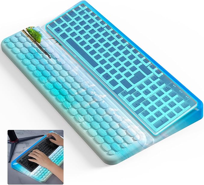 Wrist Rest for Computer Keyboard Keyboard Wrist Rest Ergonomic Keyboards Holder for Easy Typing Working Wrist Pad for Keyboards with Comfortable Wrist Rest for Keyboard Blue