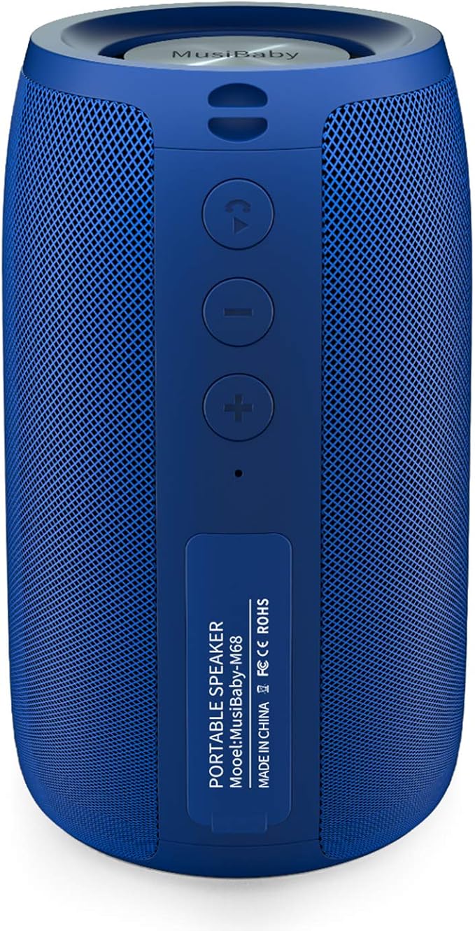 Bluetooth SpeakerMusiBaby SpeakerOutdoor PortableWaterproof Speakers Bluetooth WirelessDual Pairing Bluetooth 5.0Loud StereoBooming Bass1500 Mins Playtime for Home&ampParty Speaker Gifts(Bl