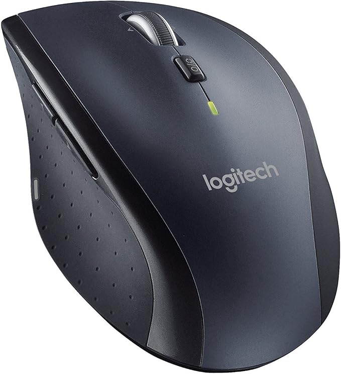Logitech M705 Marathon Wireless Laser Mouse 2.4 GHz Frequency 30 ft Wireless Range Right-Hand Use Black