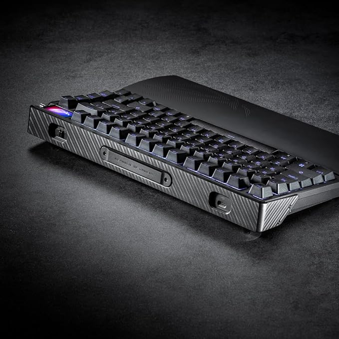 ASUS ROG Azoth Extreme Wireless Mechanical Gaming Keyboard – 75% TKL ROG NX Snow Linear Switches PBT Keycaps Aluminum Chassis Carbon Fiber Gasket Mount Color OLED Screen PC/Mac Support - Black