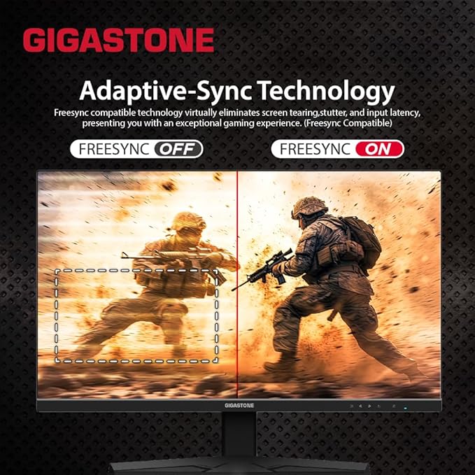 Gigastone 27 inch IPS LED Back Light Gaming Monitor 165Hz FHD 1920 x 1080 178° Wide View Frameless PC Monitor Built-in Speakers FreeSync Eye Care Technology Ergonomic Tilt VESA MountDPHDMI
