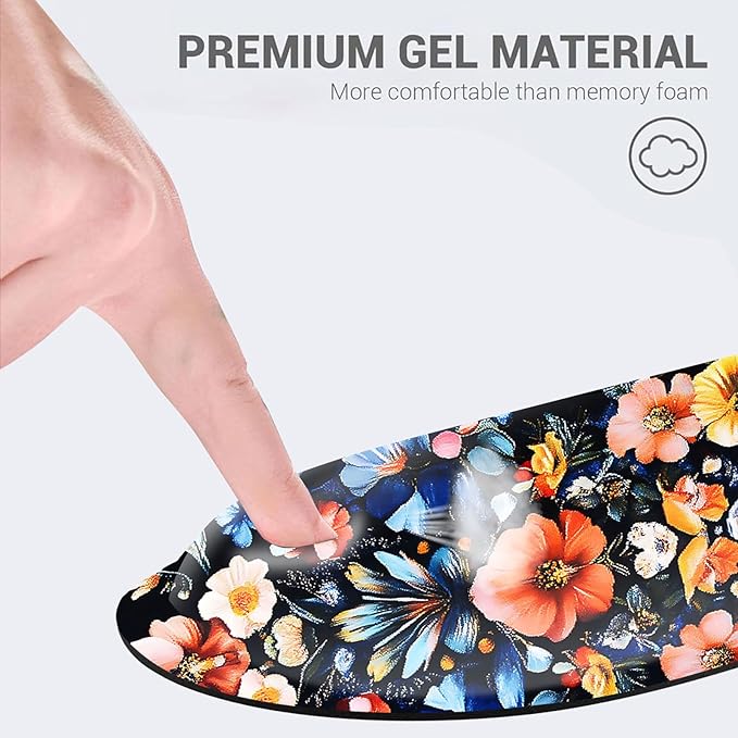 Desk Mat Mouse Pad with Wrist Rest 4-in-1 Large Mouse Pads for Desk Ergonomic Mouse Pad and Keyboard Wrist Rest Gaming Keyboard Mat for OfficeBeautiful Flowers
