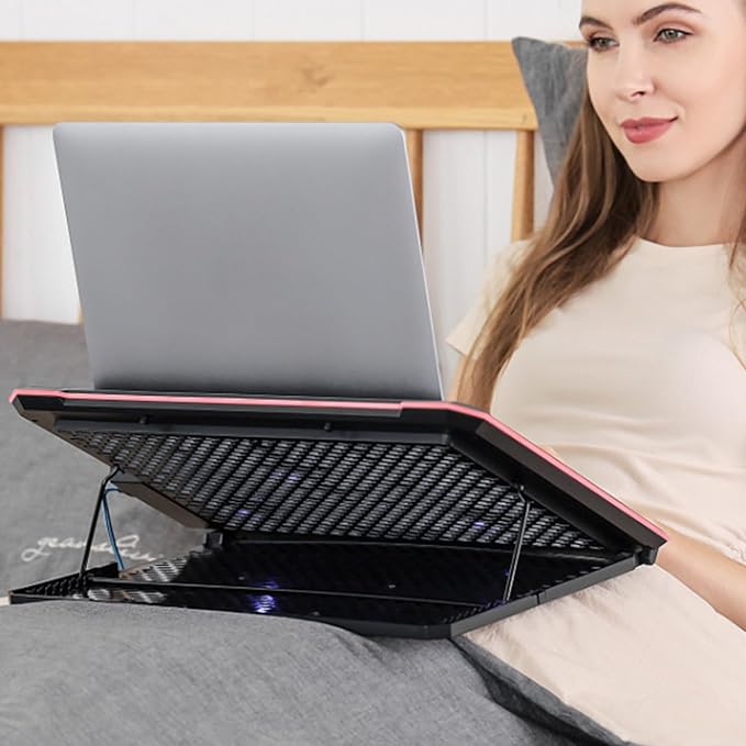 Enhances Laptop Cooling Pad for Quiet Gaming for 14in-21Inch Laptops MultiAngle Stand Phone Slot Laptop Cooling Pad