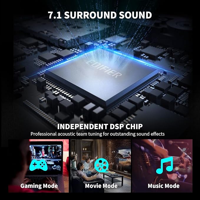 Edifier G2000 Pro 64W Desktop 2.0 Computer Gaming Speakers for PC Laptop Mac Woofer Bluetooth USB 3.5mm AUX Inputs RGB Lights Multimedia Speakers White