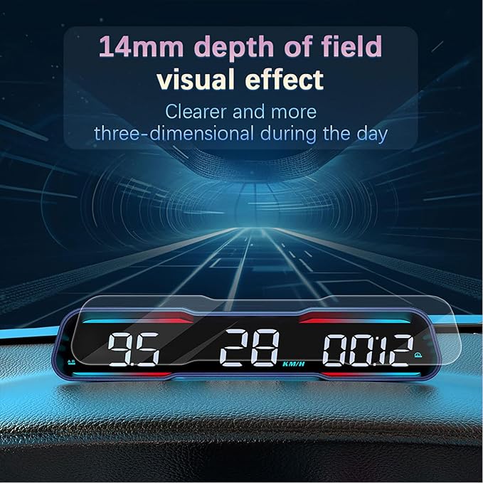Smart Car Speedometer Display HUD Altitude Time Plug and Play Design For Safety and Style 6 Display Colors Navigation Light Sensor