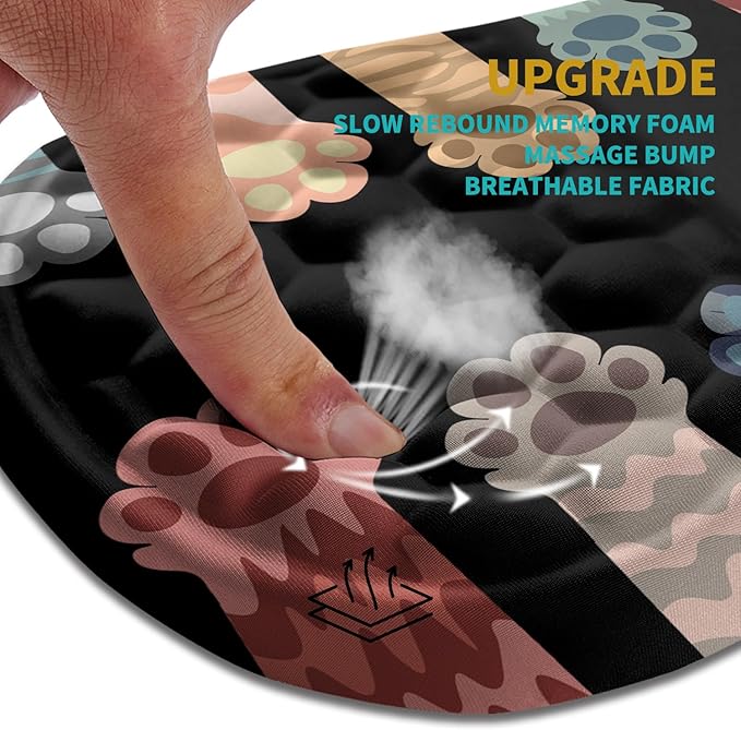 Hokafenle Ergonomic Mouse Pad Wrist Support Wrist Rest Mousepad for Carpal Tunnel Pain Relief with Integrated Memory Foam Slope Massage Bulge (11.8x7.9 inchCute Cat Claw