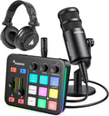 MAONO Gaming Audio Mixer &amp XLR Dynamic Microphone&amp Hadphone Audio Interface with Pro-preamp RGB Bluetooth 48V Phantom Power for Live Streaming Podcasting Content Create Gaming