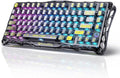 GravaStar Mercury K1 Lite 75% Gaming Keyboard 2.4GHz/BT/Wired Tri-Mode Wireless Keyboard Gasket Hot Swappable Mechanical Keyboard Pre-lubed Linear Switches RGB Backlit (Transparent Black)