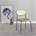 Adjustable Office Computer Chair with Armrest Dining Chair Coffee Shop Leisure Rattan Armchair Kitchen Furniture(Khaki)