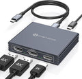 USB C to HDMI + Displayport Splitter 3 Monitors with 100W PD Charging Thunderbolt to HDMI DP Splitter 1 in 3 Out Multiple Monitors Extended Display Hub for Converter Compatible with Laptop PC