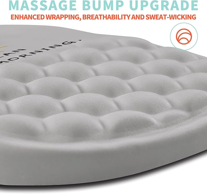 Ergonomic Mouse Pad Wrist Support with Memory Foam Massage Bulge Carpal Tunnel Pain Relief Mousepad Wrist Rest for Mouse(12x8 inch Good Morning)