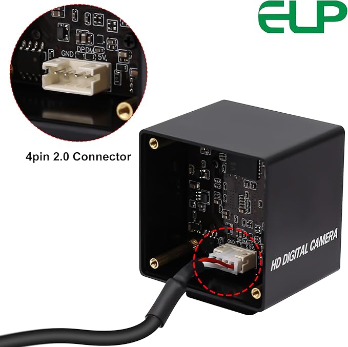 ELP 4K USB Camera with Microphone for Computer and Raspberr pi Mini UVC USB2.0 Webcam IMX415 USB with Camera 2160P Audio Video Lightburn Camera PC Laptop USB Camera (100degree no Distortion Lens)