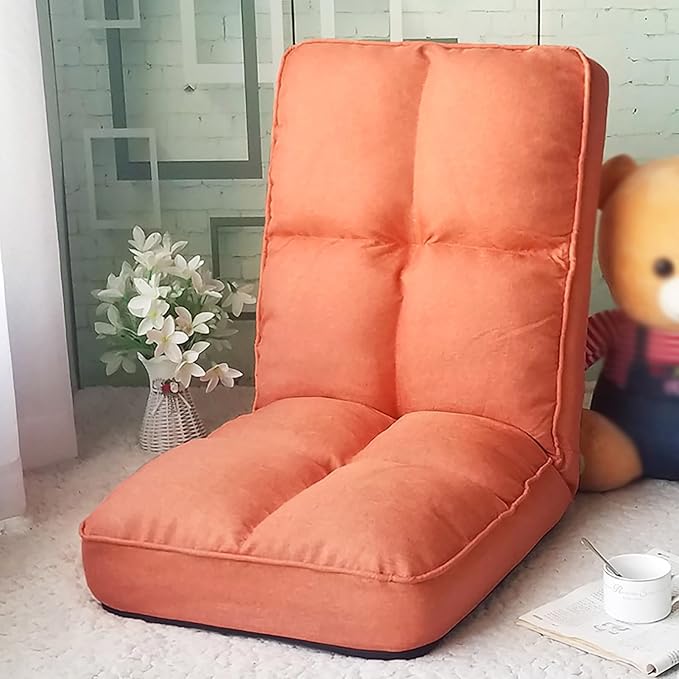 NaKeah Folding Sofa Chair 6-Position Adjustable Floor Lazy Recliner High Back Reading Gaming Lounge Chair for Living Room Bedroom OfficeEL