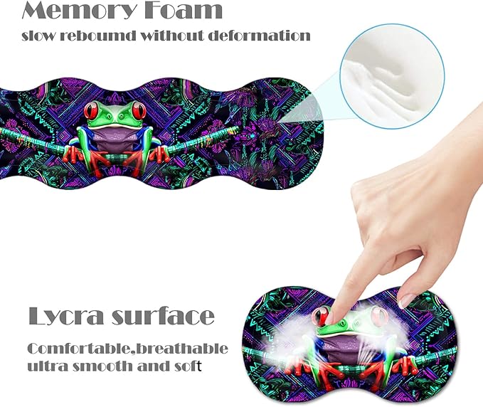 Ergonomic Keyboard Wrist Rest &amp Mouse Pad Wrist Rest SetXL Gaming Desk Mat 31.5x 11.8Non-Slip BaseMemory FoamEasy Typing Pain Relief for Office &amp HomeTree Frog