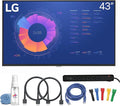 LG ML5K-B 43 Class 4K UHD Digital Signage LED Display | 3840×2160 Resolution Slim Bezel Design &amp 24/7 Operation | Retail &amp Public Display Use + Surge Protector + 2X HDMI Cable + Cable Ties +
