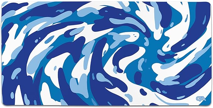 GutzyAiden Swirl Extended Extra Large Mouse Pad | Gaming Setup | Hybrid Polyester Fabric Top | Non-Slip Natural Rubber Base | 5mm Thick | Aqua Swirl | XXL - 36 x 18 |