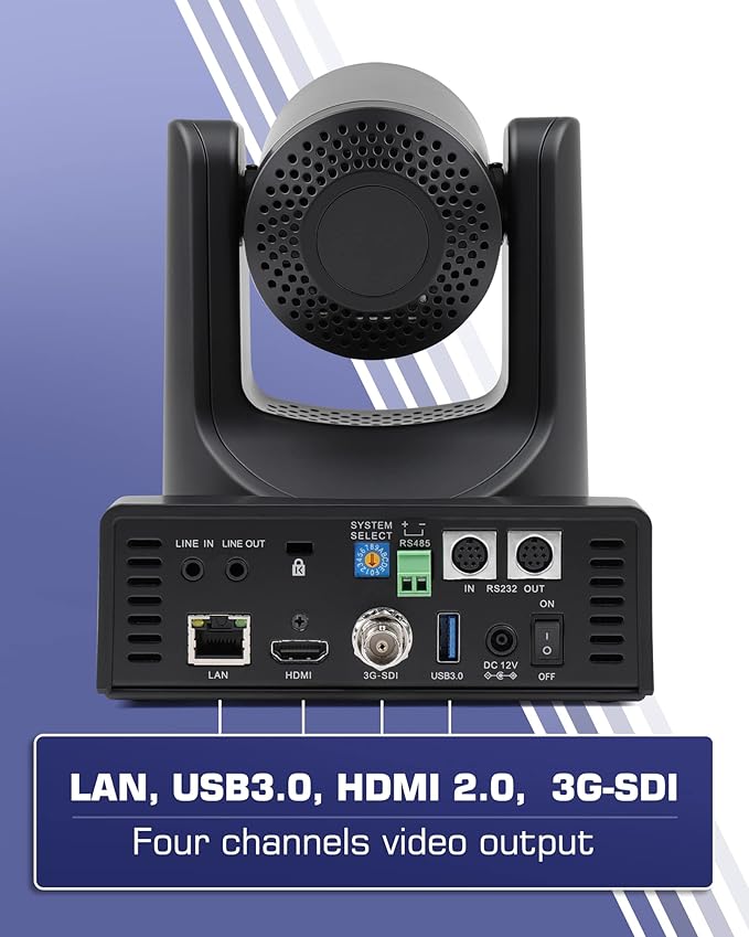 Chameye PTZ Camera 20x Optical Zoom AI Auto Tracking HDMI PTZ Camera Bundle with PTZ Controller for Church Worship Education Events C720+E300