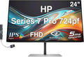 HP Series 7 Pro 724pf 24 FHD IPS Monitor with 5ms Response Time Anti-Glare Flicker Free VESA Mount (100mm) Displayport HDMI &amp Dockztorm USB Port Expander Black/Silver (8X530AA#ABA)