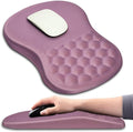 Hokafenle Ergonomic Mouse Pad Wrist Support with Massage Design Wrist Rest Pain Relief Mousepad with Memory Foam&ampNon-Slip PU Base Mouse Pads for Wireless Mouse &amp Desk (12x8 inchDark Pink)