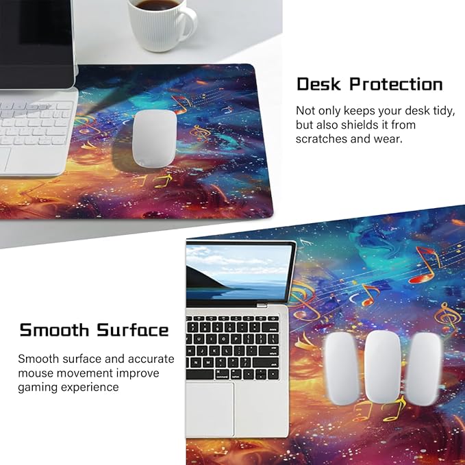 Abstract Galaxy Color Large Mouse Pad Gaming Mousepad Desk Mat for Desktop Computer Keyboard Waterproof Mouse Mat Desk Pad with Non-Slip Base for Game School Office Home 35.4 x 15.7