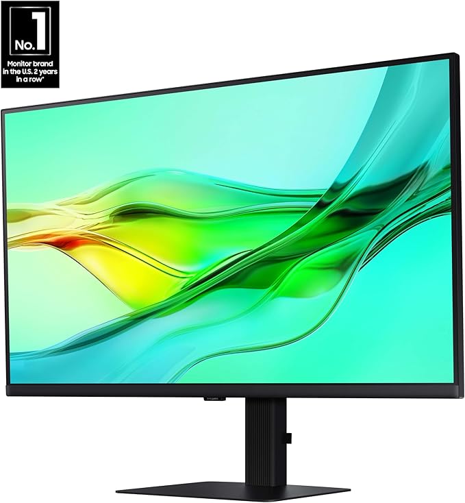 SAMSUNG 32 ViewFinity S6 (S60UD) Series QHD High Resolution Computer Monitor 100Hz HDR10 USB-C Built-In LAN Port Daisy Chain Support Easy Setup Height Adjustable Stand LS32D606UANXGO 2024