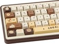 Brown White PBT Keycaps Cute Custom Keyboard Keycaps 60 75 100% Dye Sublimation Kawaii Anime Keycap 145 Keys Set for Cherry Gateron MX Switches
