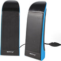 Pair Blue Black Desktop Laptop Volume Control USB 2.0 Mini Speaker Box