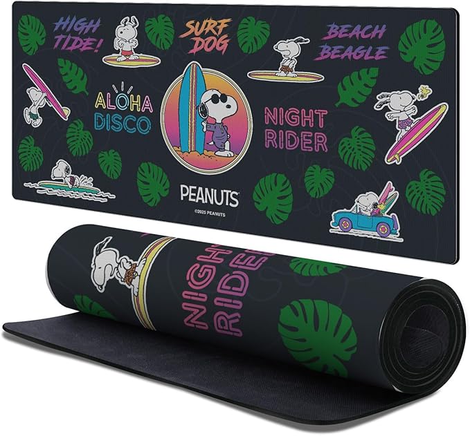 Head Case Designs Officially Licensed Peanuts Snoopy Aloha Disco Graphics 37.4 x 15.75 x 0.16 inches (900 x 400 mm) - XL Gaming Office Desk PC Keyboard Mouse Mat Pad