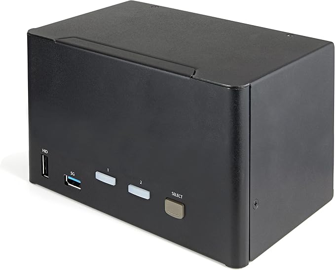 StarTech.com 2 Port Quad Monitor DisplayPort KVM Switch - 4K 60Hz UHD HDR - Desktop 4K DP 1.2 KVM with 2 Port USB 3.0 Hub (5Gbps) &amp 4X USB 2.0 HID Ports Audio - Hotkey Switching - TAA (SV231QDPU3