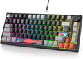 Fogruaden 75% Wired Mechanical Gaming Keyboard - 75 Percent TKL Hot Swappable Gasket Mount Red Switch RGB Backlit 82 Keys NKRO Compact with Knob (Dark)