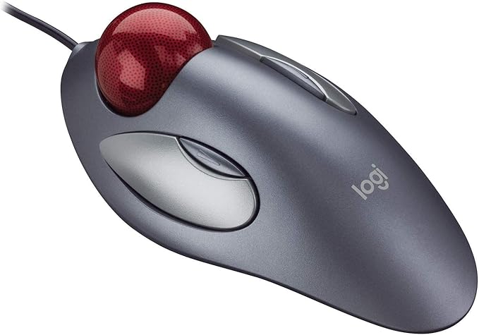 Logitech Trackman Marble Mouse Four-Button Programmable Dark Gray (Renewed)