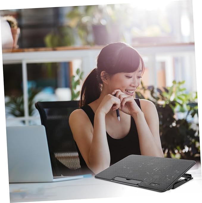TEHAUX Laptop Cooling Pad for Gaming Laptops Adjustable Height Silent Fans USB Powered Compatible Ergonomic Design for Comfort and Cooling Efficiency