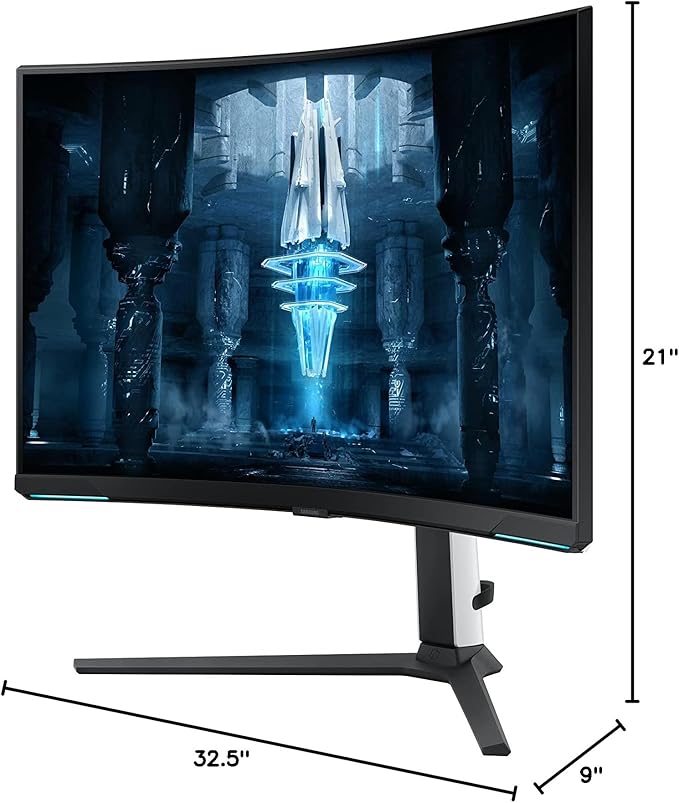 Samsung 2022 32'' Odyssey Neo G8 4K UHD 165Hz 1ms G-Sync 1000R Curved Gaming Monitor Quantum HDR2000 AMD FreeSync Premium Pro Ultrawide Game View DisplayPort HDMI Black (Renewed)