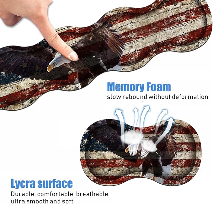 Ergonomic Keyboard Wrist Rest &amp Mouse Pad Wrist Rest SetLarge XL Gaming Desk Mat 31.5x 11.8Non-Slip BaseMemory FoamEasy Typing Pain Relief for Office &amp HomeMilitary Wall Graffiti USA Fl