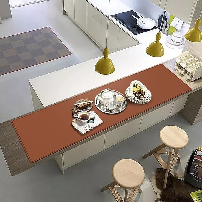 ZORESYN Waterproof PU Leather Desk Pad (63.0x15.8) - Office Desk Mat for Keyboard and Mouse - Light Brown Extended Mouse Pad with Nonslip Base for Home &amp Office
