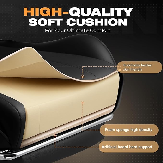 Gaming Chair with Footrest Ergonomic High-Back PU Leather Computer Chair with 3D Adjustable Armrests Headrest and Lumbar Support Office Desk Chair with Diamond Stitching for Adults &amp Teen
