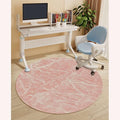 Pale Pink White PU Leather Round mat Office Chair Mat Marble Murky Gemstone Scratches Hardwood Floor mat Chair mat Round Chair Cushion for Desk Chair Office ChairCushion Abstract Diameter 59 in