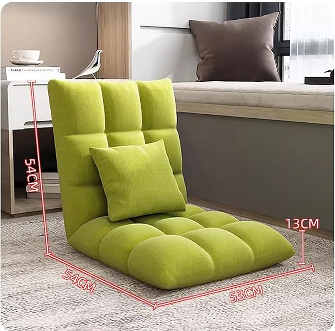 NaKeah Folding Floor Gaming Chair 6-Position Adjustable Floor Lazy Sofa Chair w/Breathable Cotton &amp Skin-Friendly Flannel Ideal for Reading Gaming MeditatingF