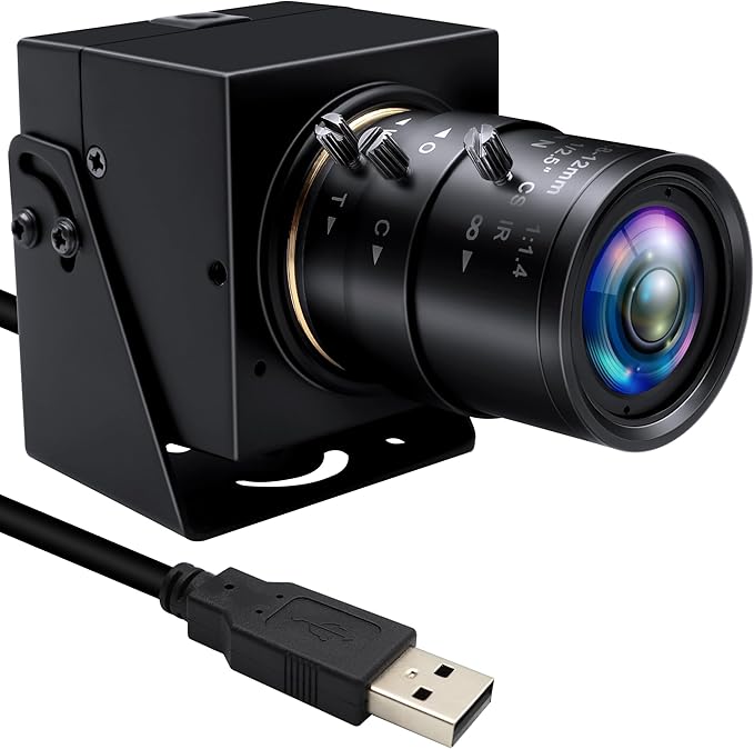 MMlove 1200P USB Camera 4X Optical Zoom Webcam with 2.8-12mm Manual Lens90fps Global Shutter High Speed CameraPlug and Playfor Windows/Mac/Linux/Android Conferencing/Streaming