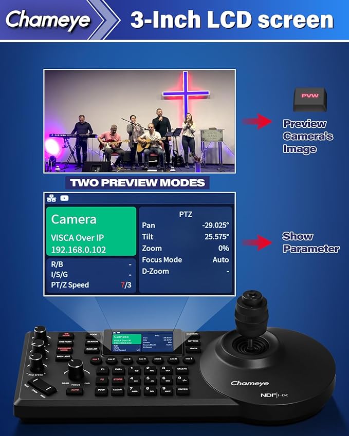 Chameye 4K Conference Room Camera 20x Optical Zoom AI-Auto Tracking 4K PTZ Camera Live Streaming for Church Video Conference Meeting Room CH420+E300